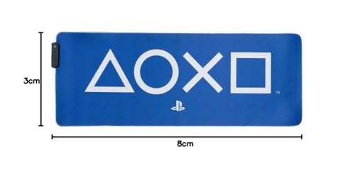 PlayStation Light Up Desk Mat - Officially Licensed Keyboard and Mouse Mat for Office, Light Up Large Mouse Pad for Gaming Set Up | Paladone